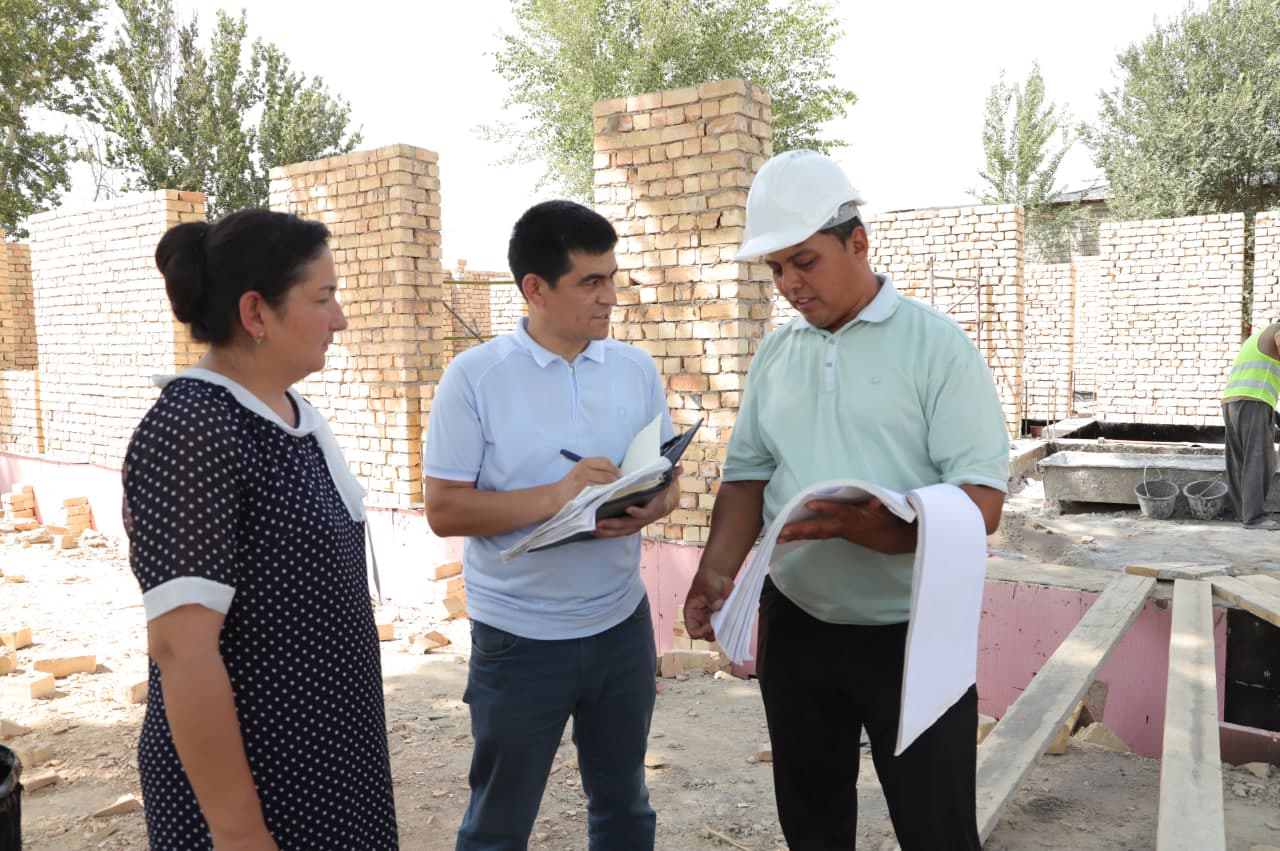 Construction work is underway at educational institutions in Saikhunabad district
