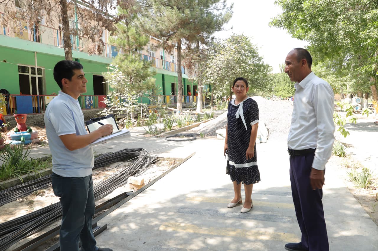 Construction work is underway at educational institutions in Saikhunabad district