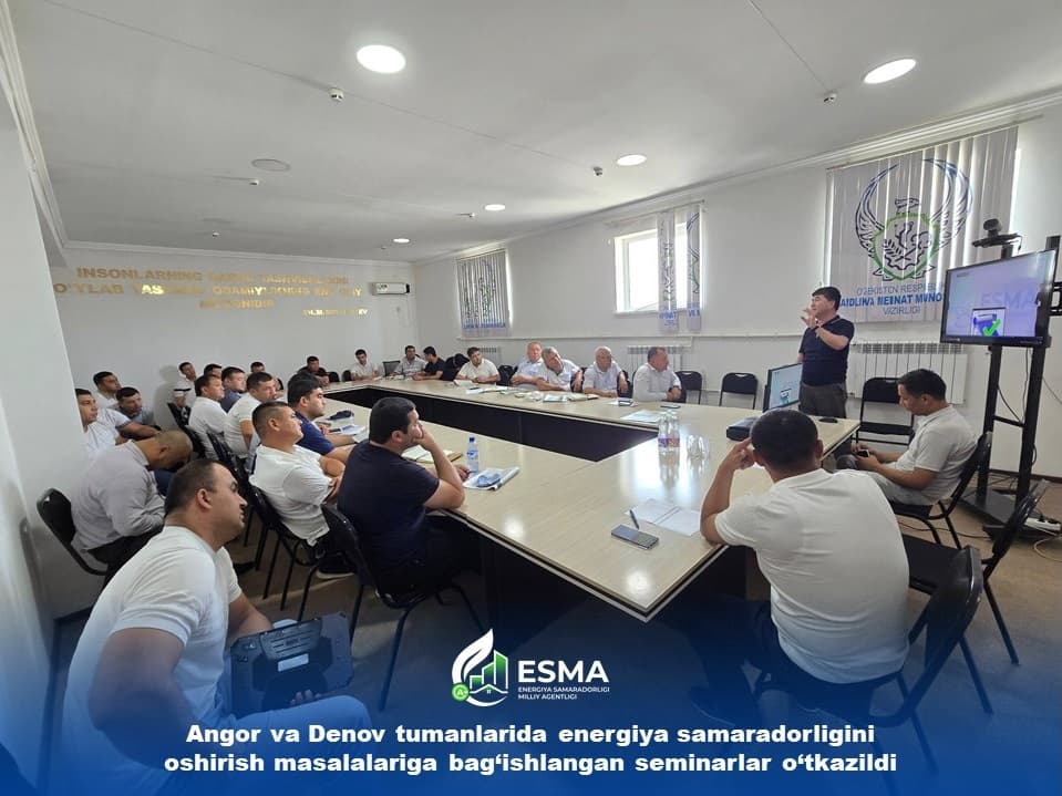 Angor va Denov tumanlarida energiya samaradorligini oshirish masalalariga bag‘ishlangan seminarlar o‘tkazildi