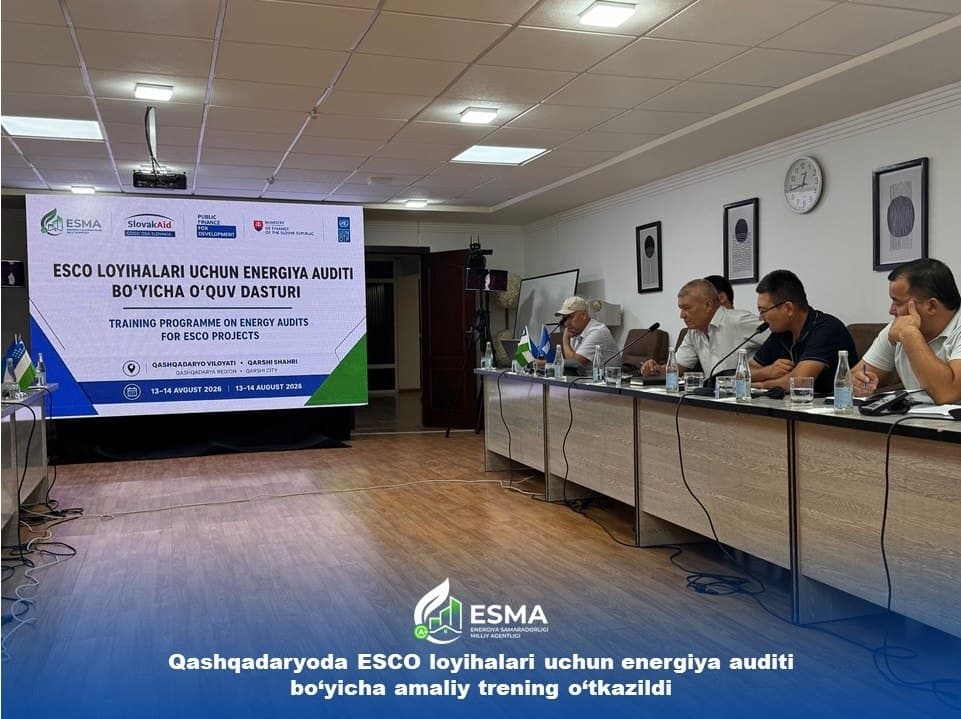 Qashqadaryoda ESCO loyihalari uchun energiya auditi bo‘yicha amaliy trening o‘tkazildi