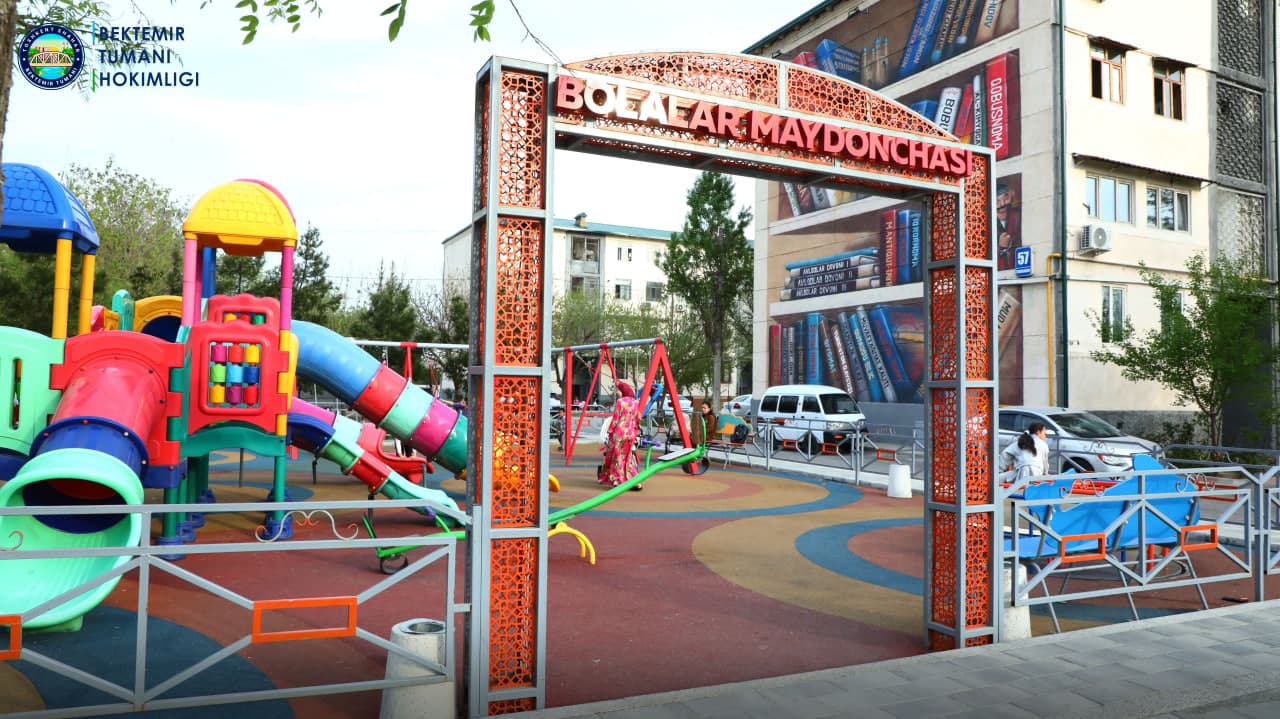 Zamonaviy bolalar o‘yingohi va sport maydonchalari foydalanishga topshirildi