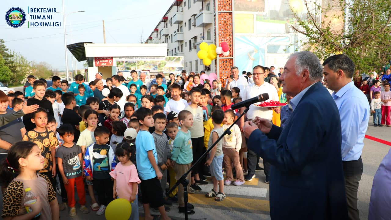 Zamonaviy bolalar o‘yingohi va sport maydonchalari foydalanishga topshirildi