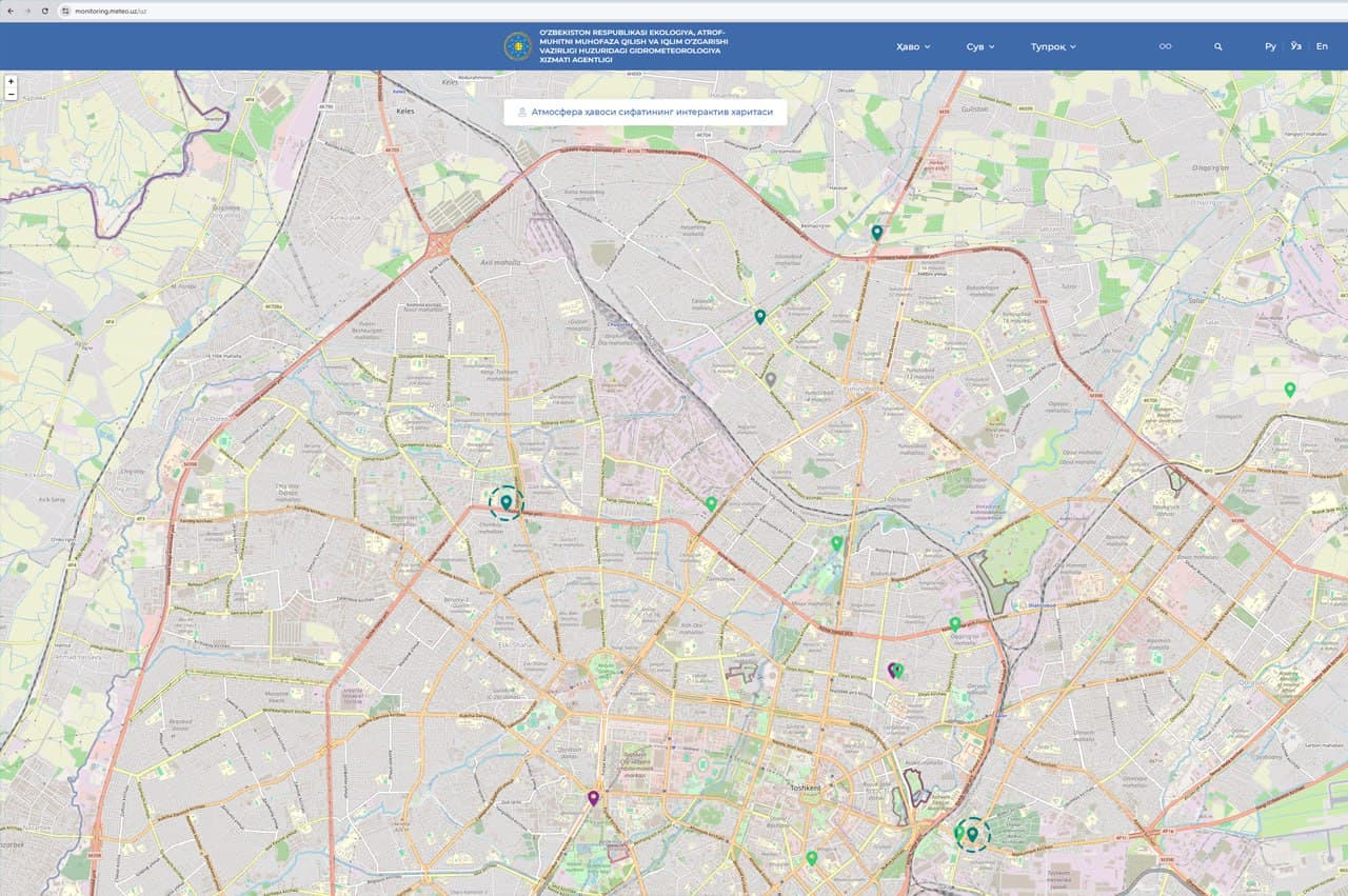 Toshkentning ikki tumanida avtomatik havo monitoringi stansiyalari o‘rnatildi