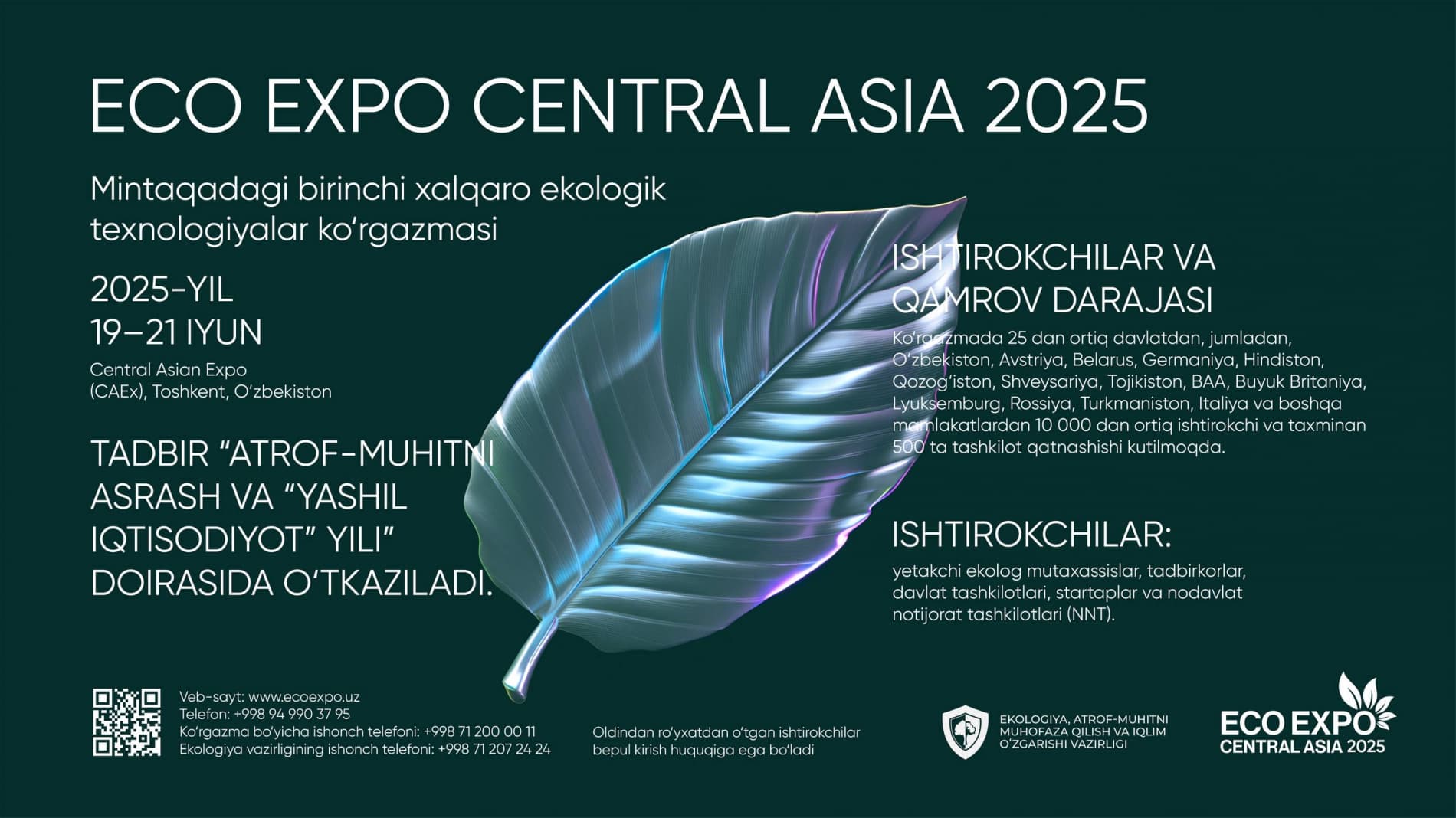 Sanoqli kunlar qoldi: Markaziy Osiyodagi yilning eng muhim ekologik tadbirini o‘tkazib yubormang!