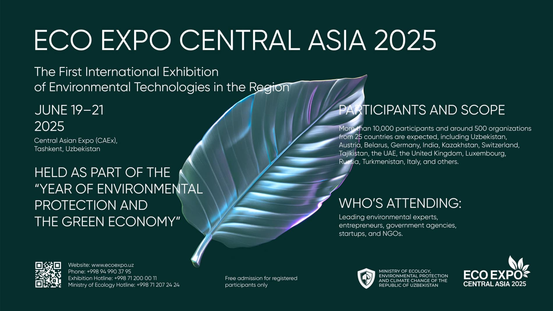 Sanoqli kunlar qoldi: Markaziy Osiyodagi yilning eng muhim ekologik tadbirini o‘tkazib yubormang!