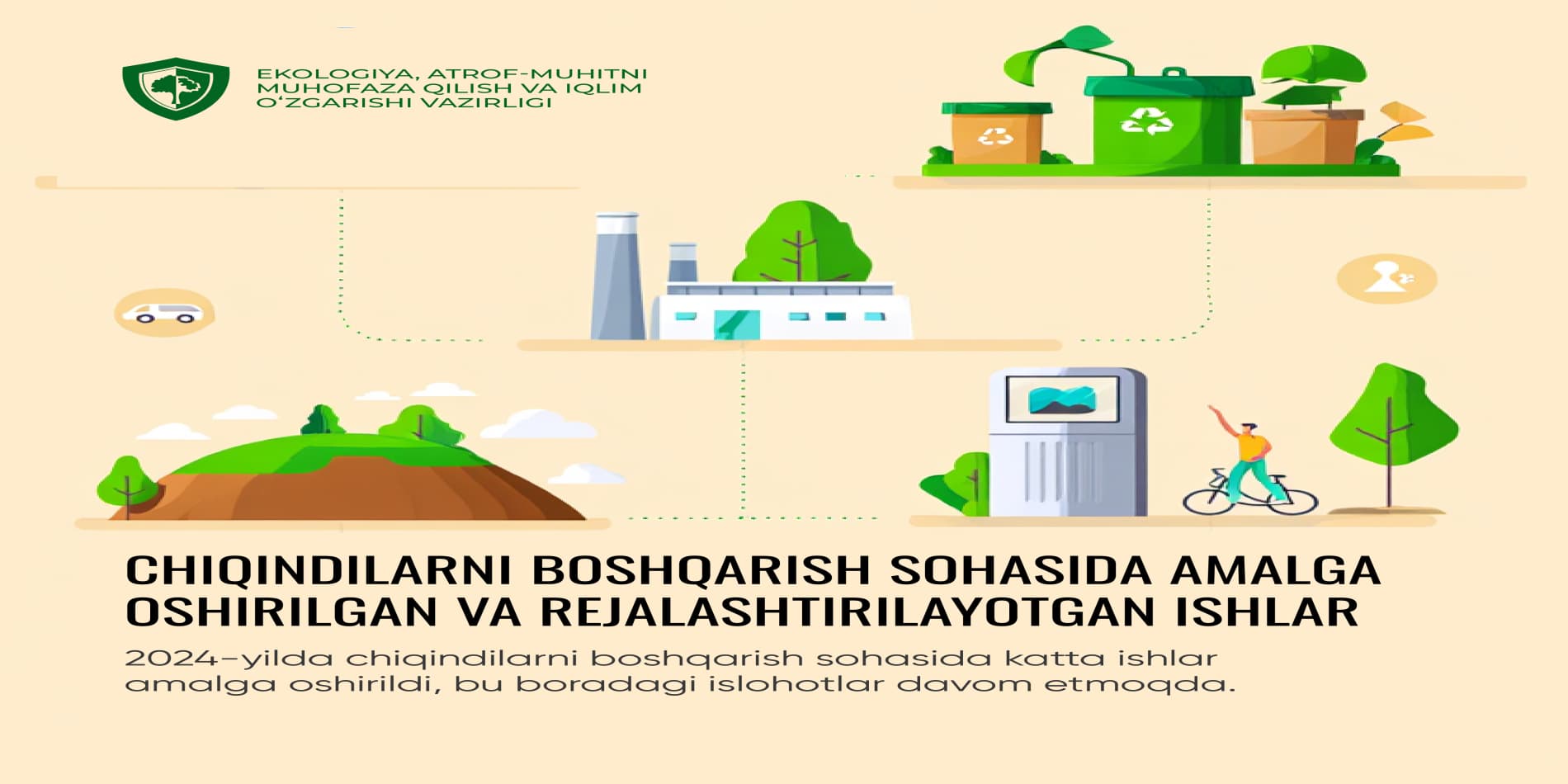 Chiqindilarni boshqarish sohasini rivojlantirish masalalariga eʼtibor qaratildi
