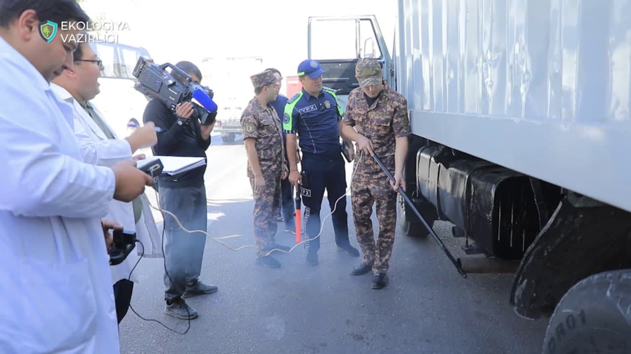 Environmental Inspection of Vehicles Underway in Tashkent