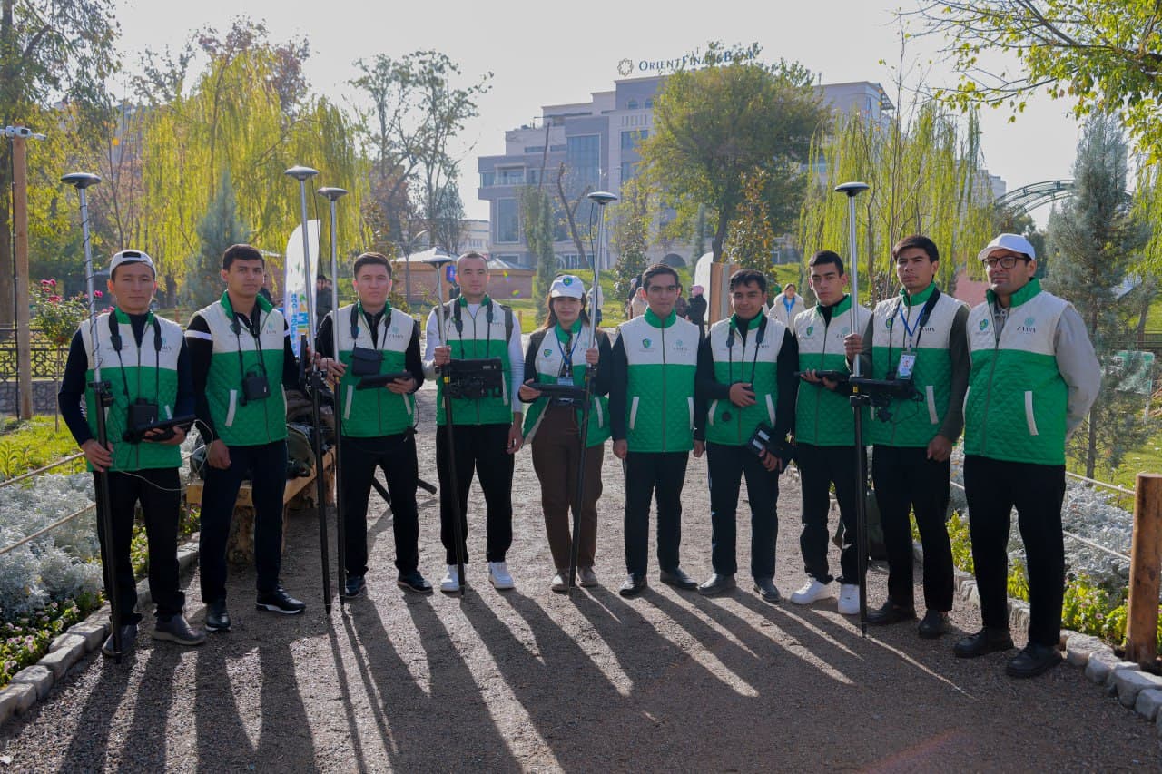 Young environmentalists plant trees at the park of Astronomy