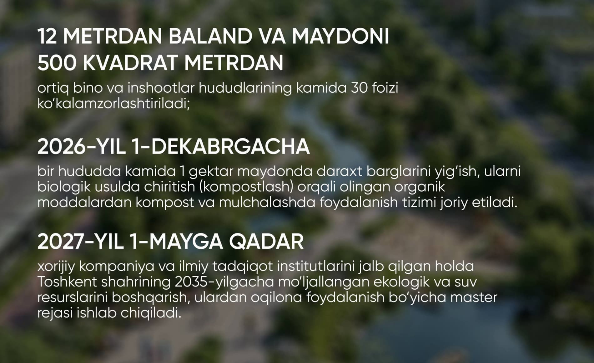 Atmosfera havosi sifatini yaxshilashga qaratilgan muhim vazifalar belgilandi