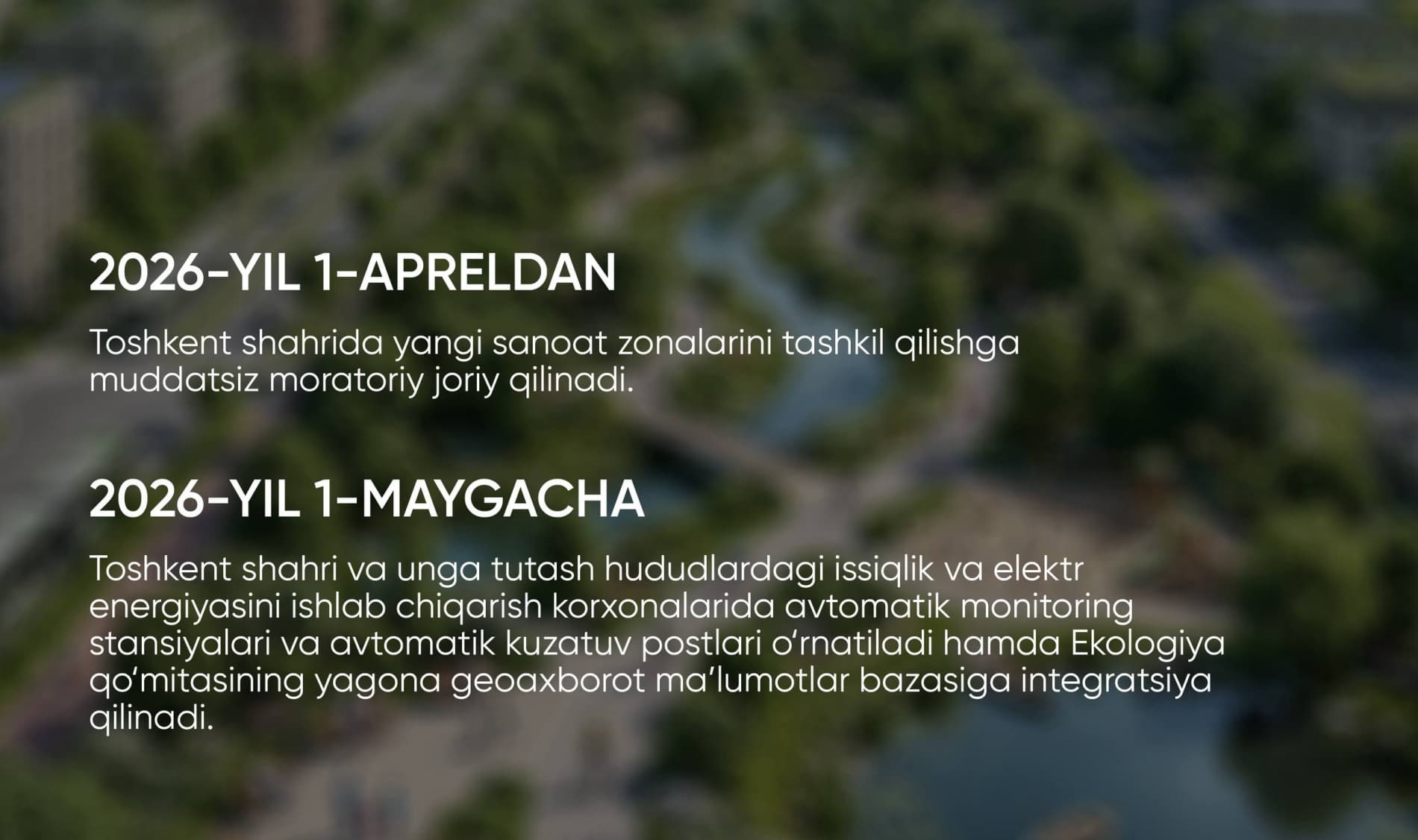 Atmosfera havosi sifatini yaxshilashga qaratilgan muhim vazifalar belgilandi