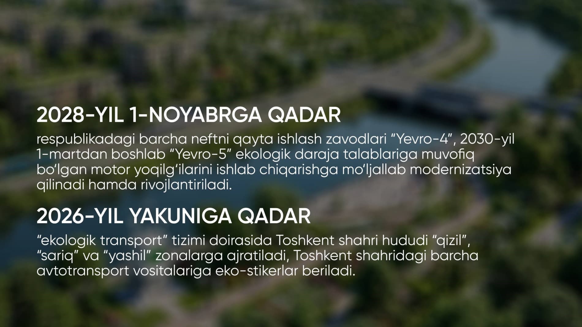 Atmosfera havosi sifatini yaxshilashga qaratilgan muhim vazifalar belgilandi