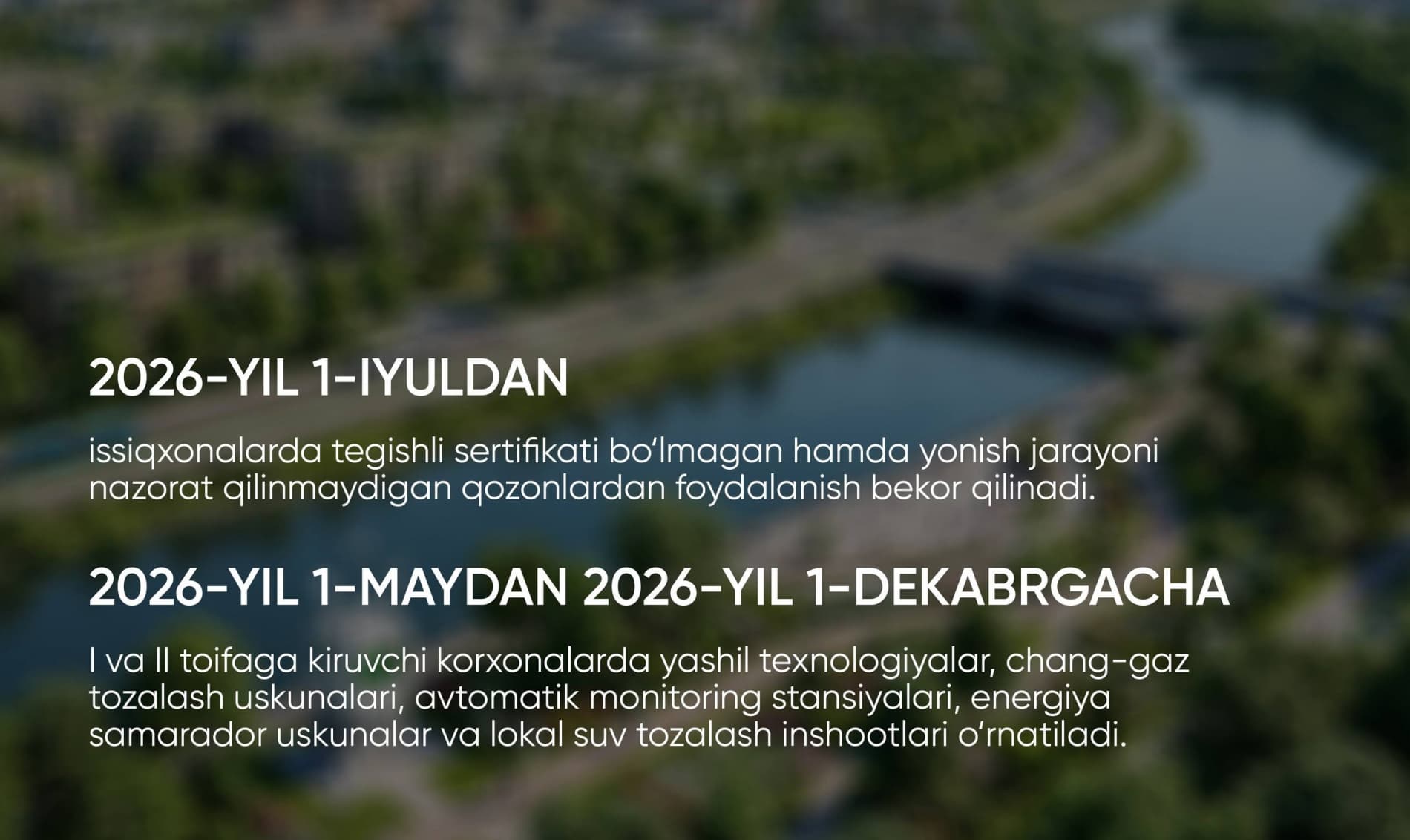 Atmosfera havosi sifatini yaxshilashga qaratilgan muhim vazifalar belgilandi