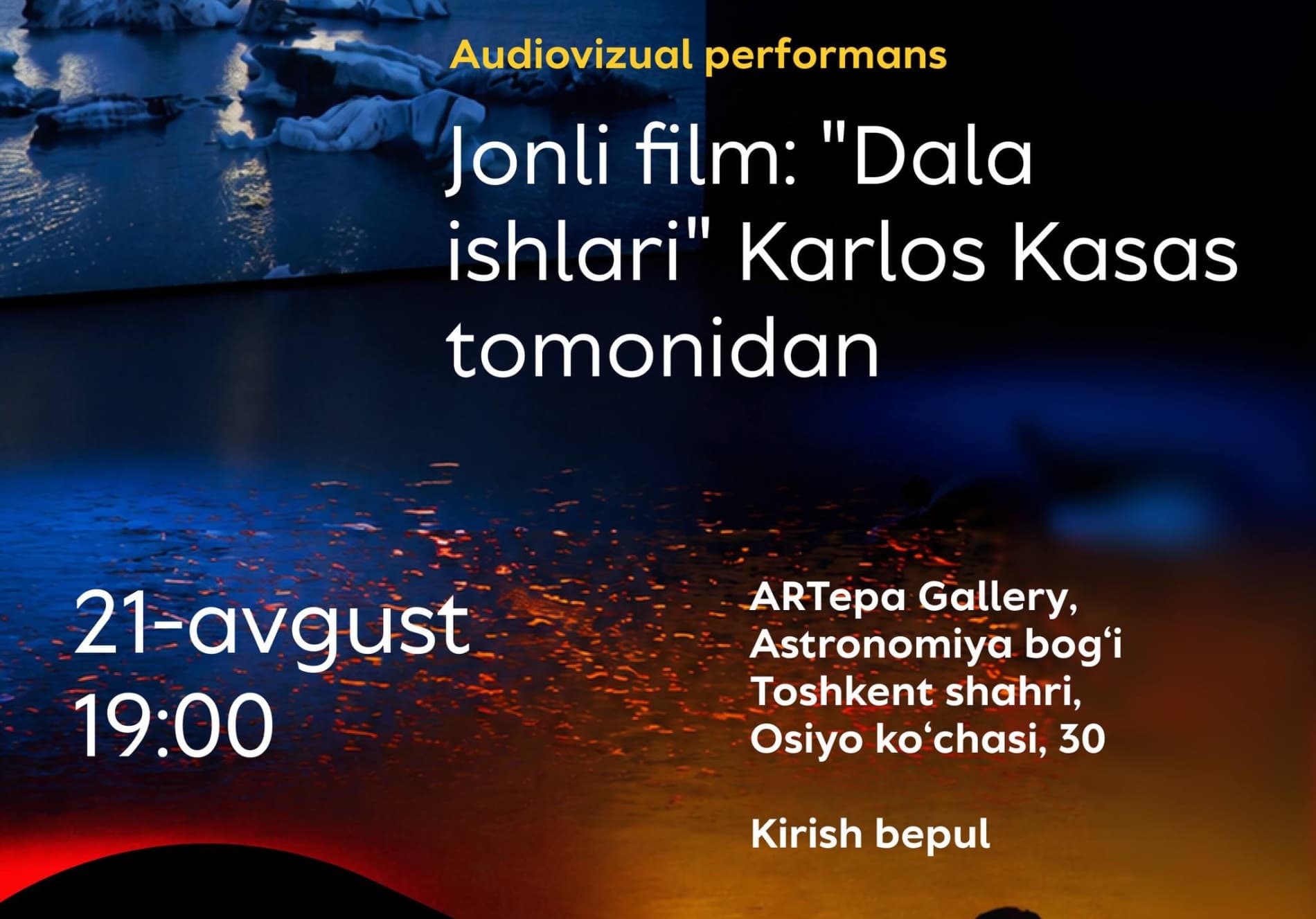 Tabiat san’ati: “ARTepa” galereyasida Karlos Kasasning audiovizual performansi boʻlib oʻtadi