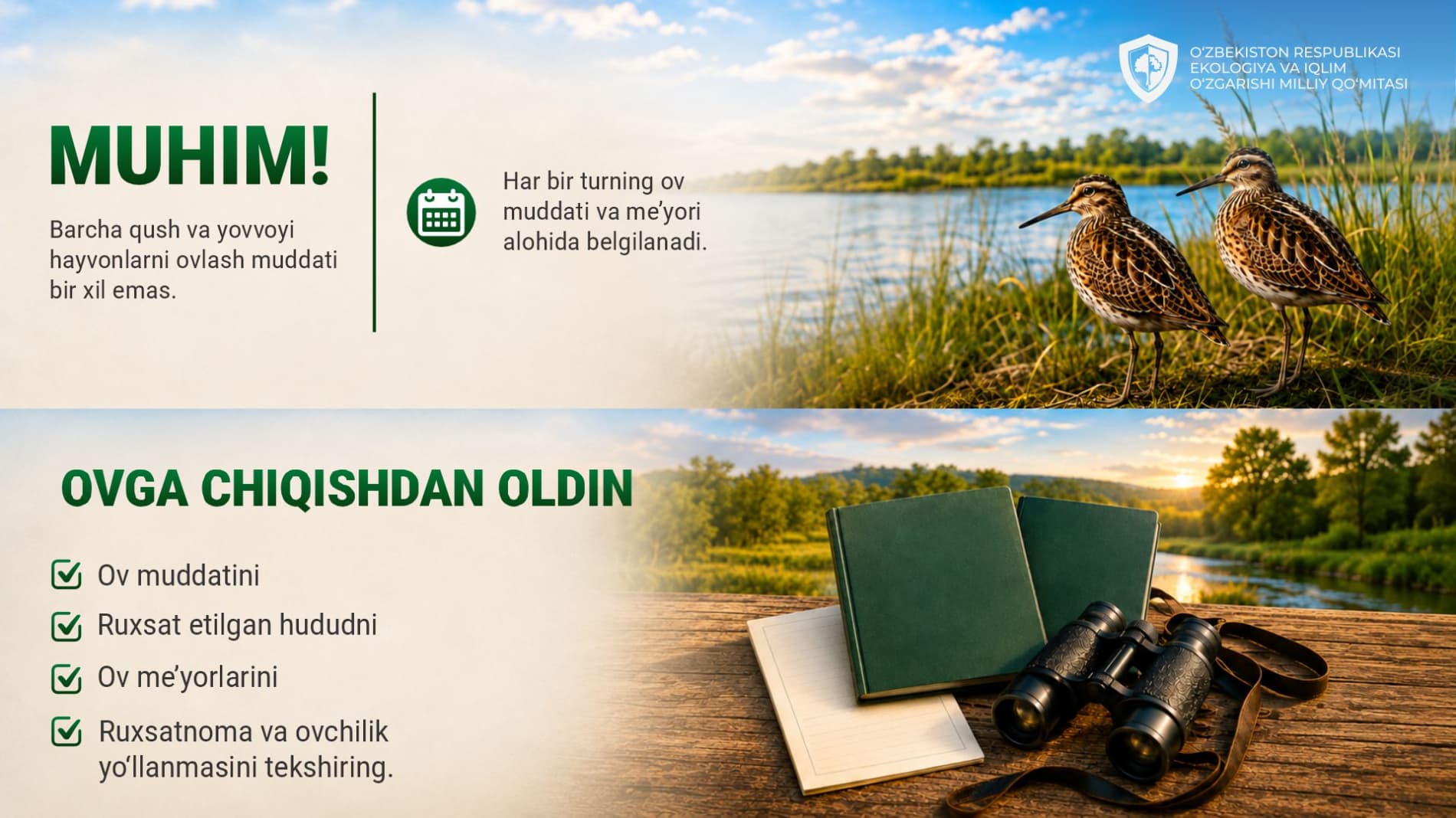 15-avgustdan ayrim qushlarini ovlashga ruxsat berildi