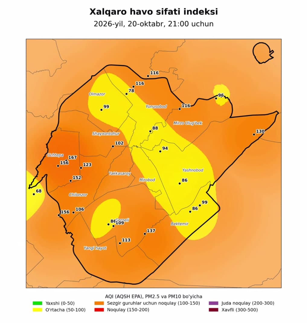 Maxsus komissiya atmosfera havosi sifatini muntazam monitoring qilib bormoqda