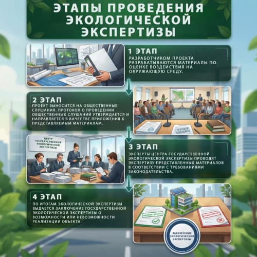 Stages of conducting the State ecological expertise and environmental impact assessment