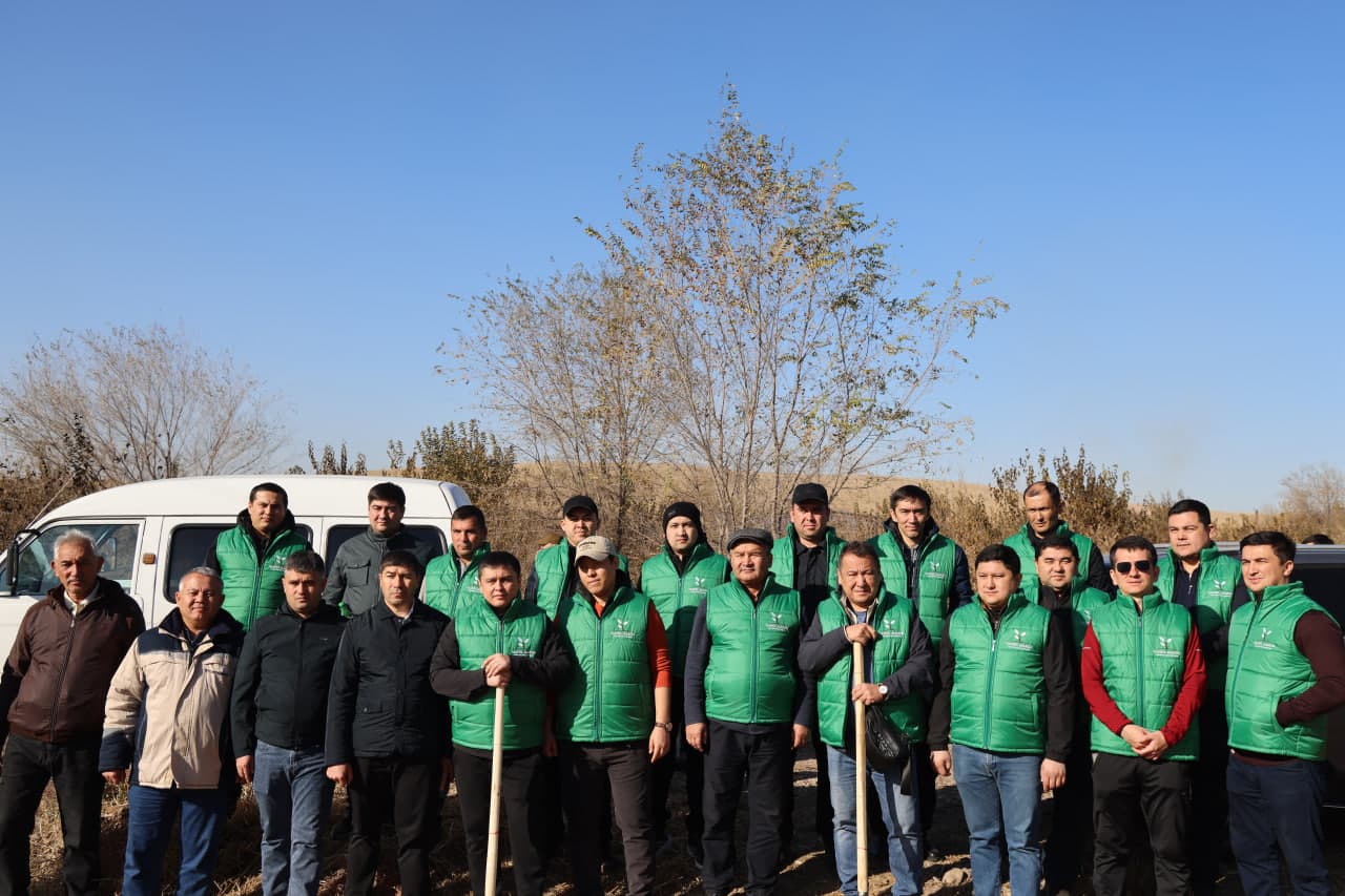 Employees of the Ministry planted saplings in the Akhangaran district as part of the nationwide “Yashil makon” project