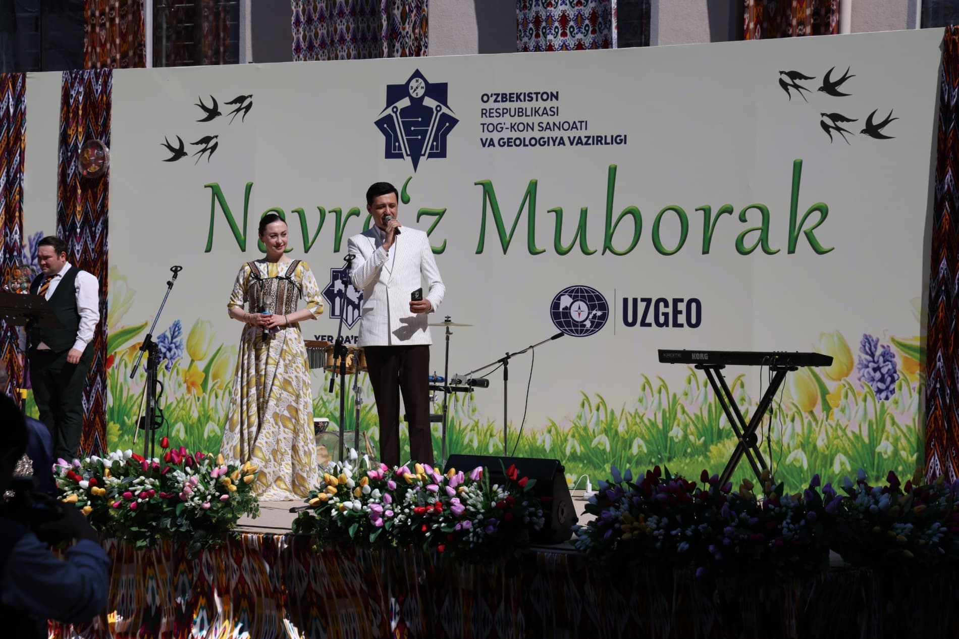 A ceremonial event is being held under the slogan “Glorifying Navruz means glorifying the human being”