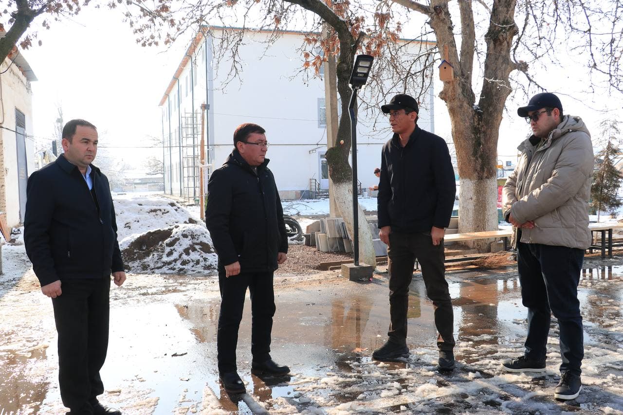 Юқори Чирчиқ туманида 34-умумтаълим мактабидаги қурилиш-таъмирлаш ишлари ўрганилди