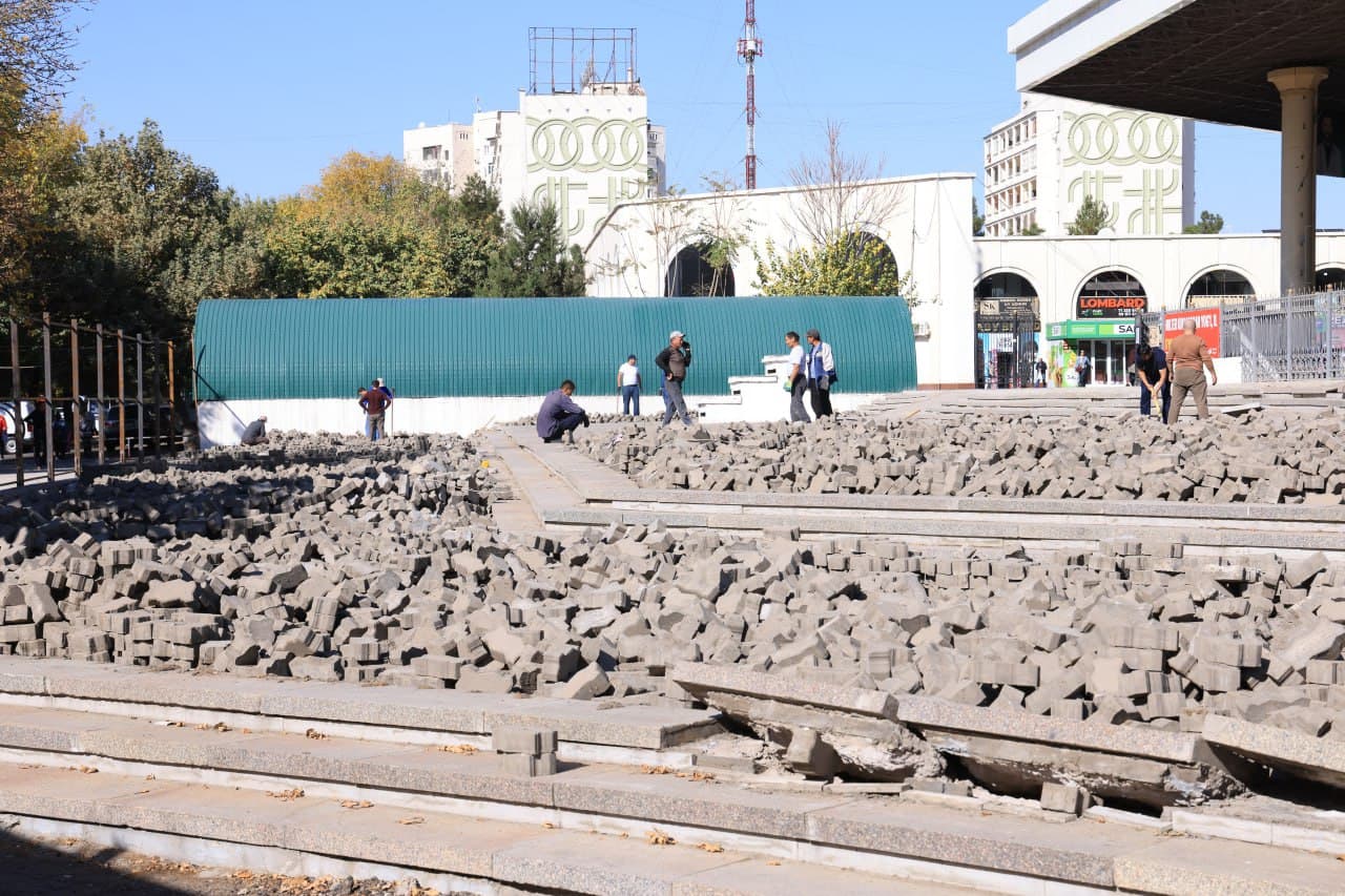 Миробод деҳқон бозори атрофи янгиланмоқда