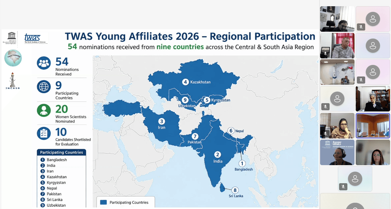 Regional Online Conference of TWAS for Central and South Asia Held