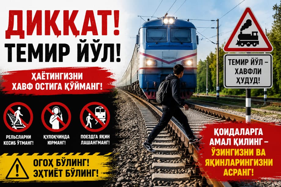 TЕMIR YO‘LDA BOLALAR XAVFSIZLIGI — HAR BIR KATTANING MAS’ULIYATI