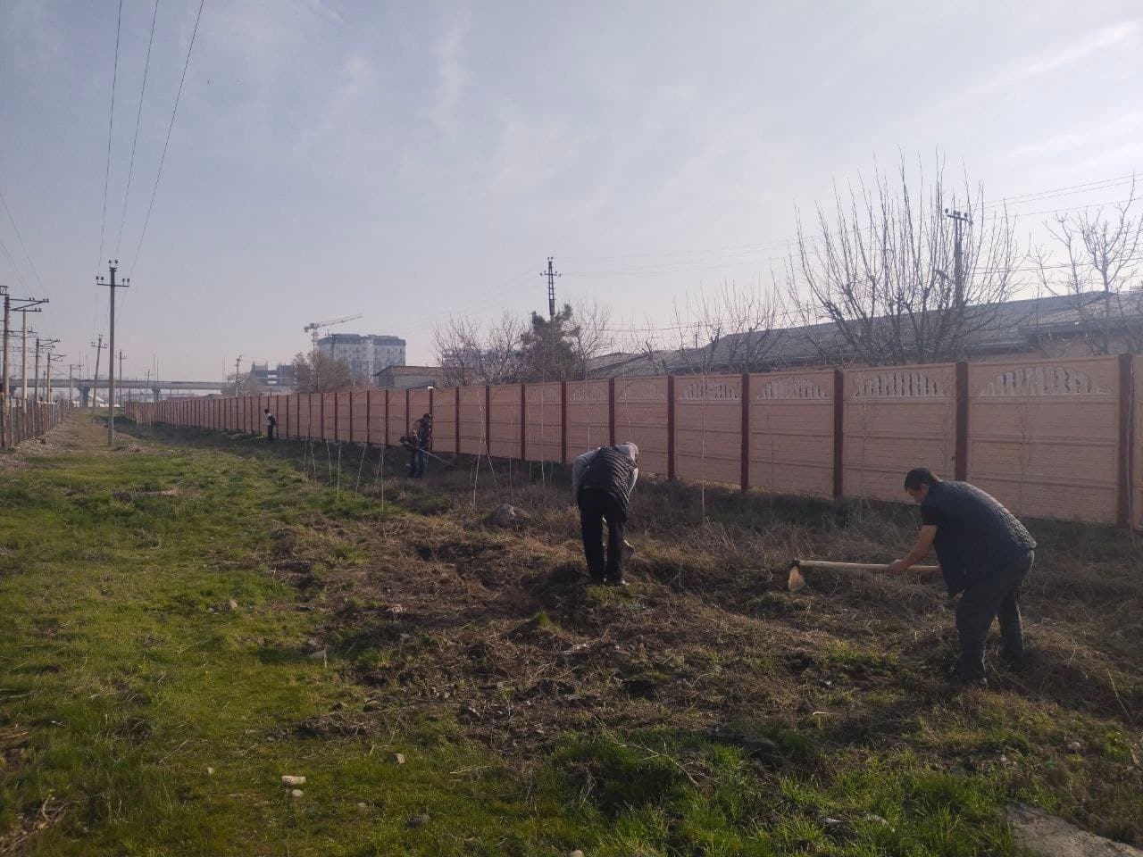 Temir yo‘l bo‘ylarida obodonlashtirish ishlari davom etmoqda