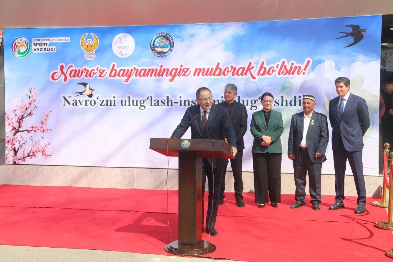 Navro‘z umumxalq bayrami arafasida Yangiyo‘l shahrida zamonaviy sport maktabi foydalanishga topshirildi