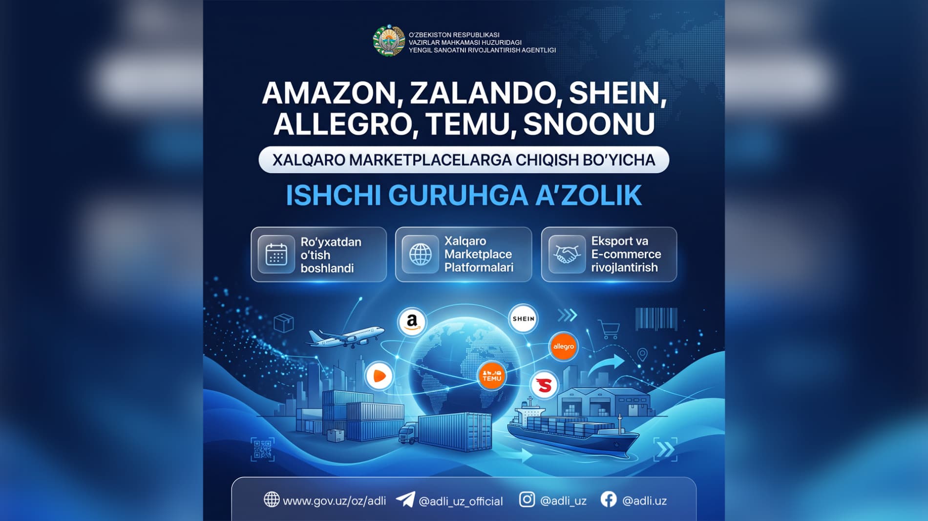 Amazon, Zalando, Shein, Allegro, Temu va Snoonu orqali eksport qilishni xohlaysizmi?