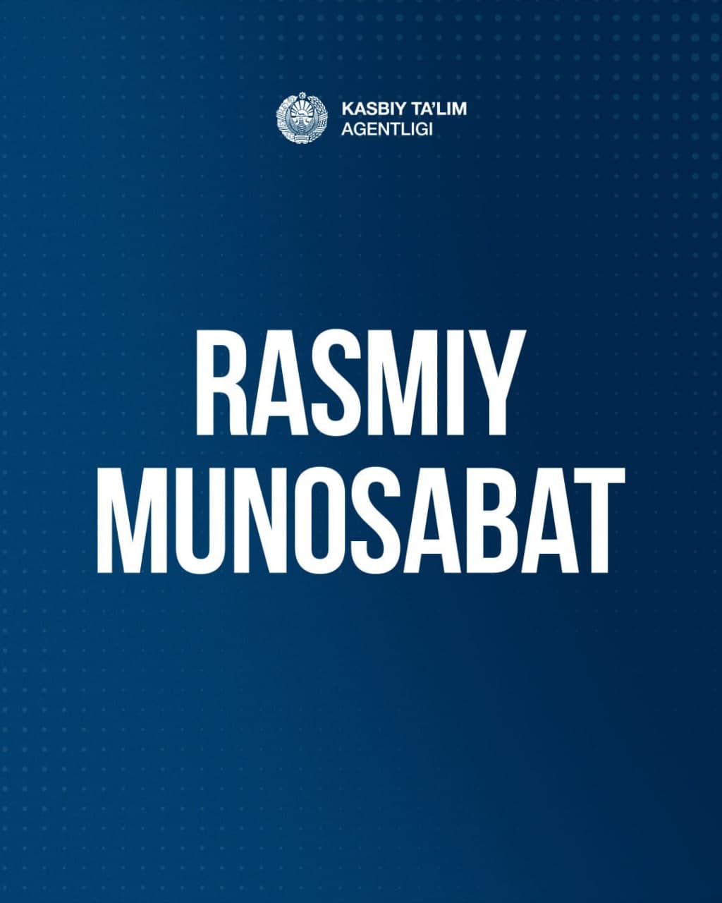 RASMIY MUNOSABAT