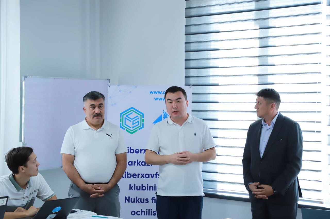 Nókis qalasındaǵı IT-park imaratında "Kiberqáwipsizlik orayı" MUK Sanlı texnologiyalar ministrliginiń Qaraqalpaqstan Respublikası aymaqlıq basqarması menen birgelikte "Kiberqáwipsizlik klubı" filialınıń ashılıwı bolıp ótti