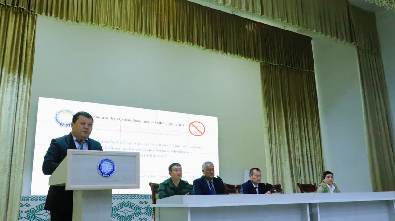 Berdaq nomidagi Qoraqalpoq davlat universitetida Xalqaro korrupsiyaga qarshi kurashish kuni munosabati bilan targ‘ibot o‘tkazildi.