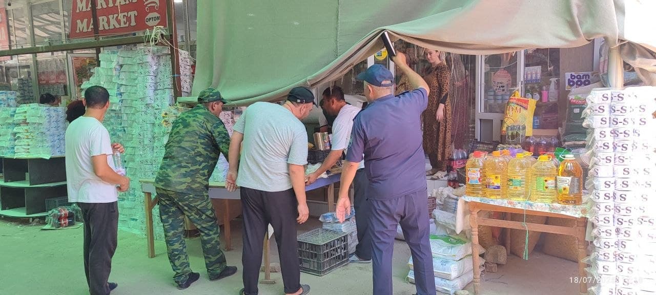 Sherobod markaziy bozorida “Dolzarb 60 kun” doirasida profilaktik tadbirlar o‘tkazildi
