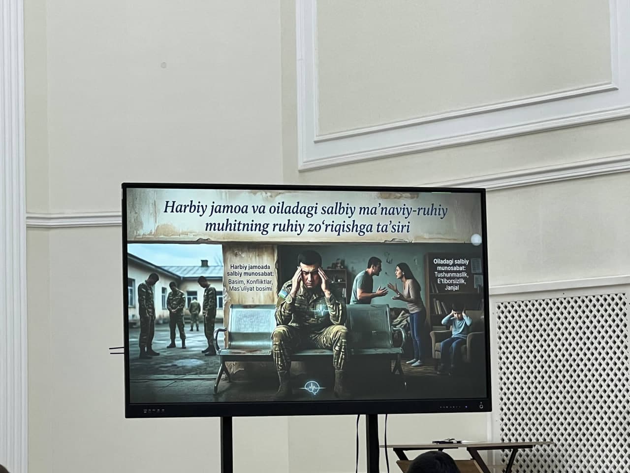 “Harbiy jamoa va oiladagi salbiy ma’naviy-ruhiy muhitning ruhiy zo‘riqishga ta’siri”