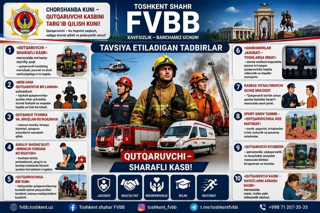 Chorshanba — qutqaruvchi kasbini targ‘ib qilish kuni”