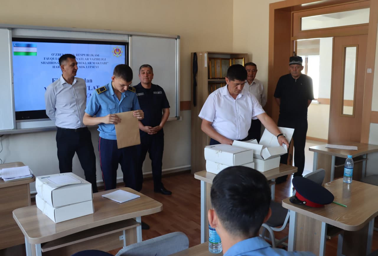 Shahrisabz “Temurbeklar maktabi” harbiy-akademik litseyida Yakuniy davlat attestatsiyasi sinovlari davom etmoqda