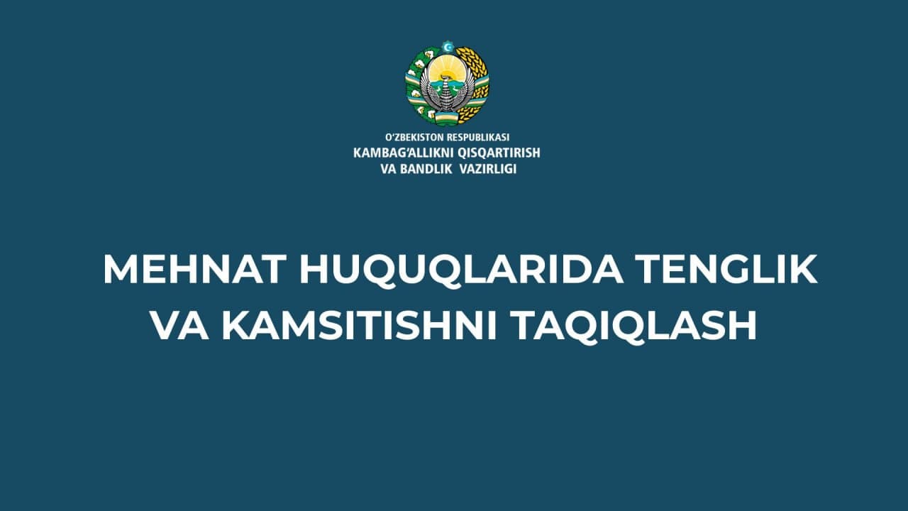 Har bir shaxs mehnat huquqlarini amalga oshirish va himoya qilishda teng imkoniyatlarga ega.