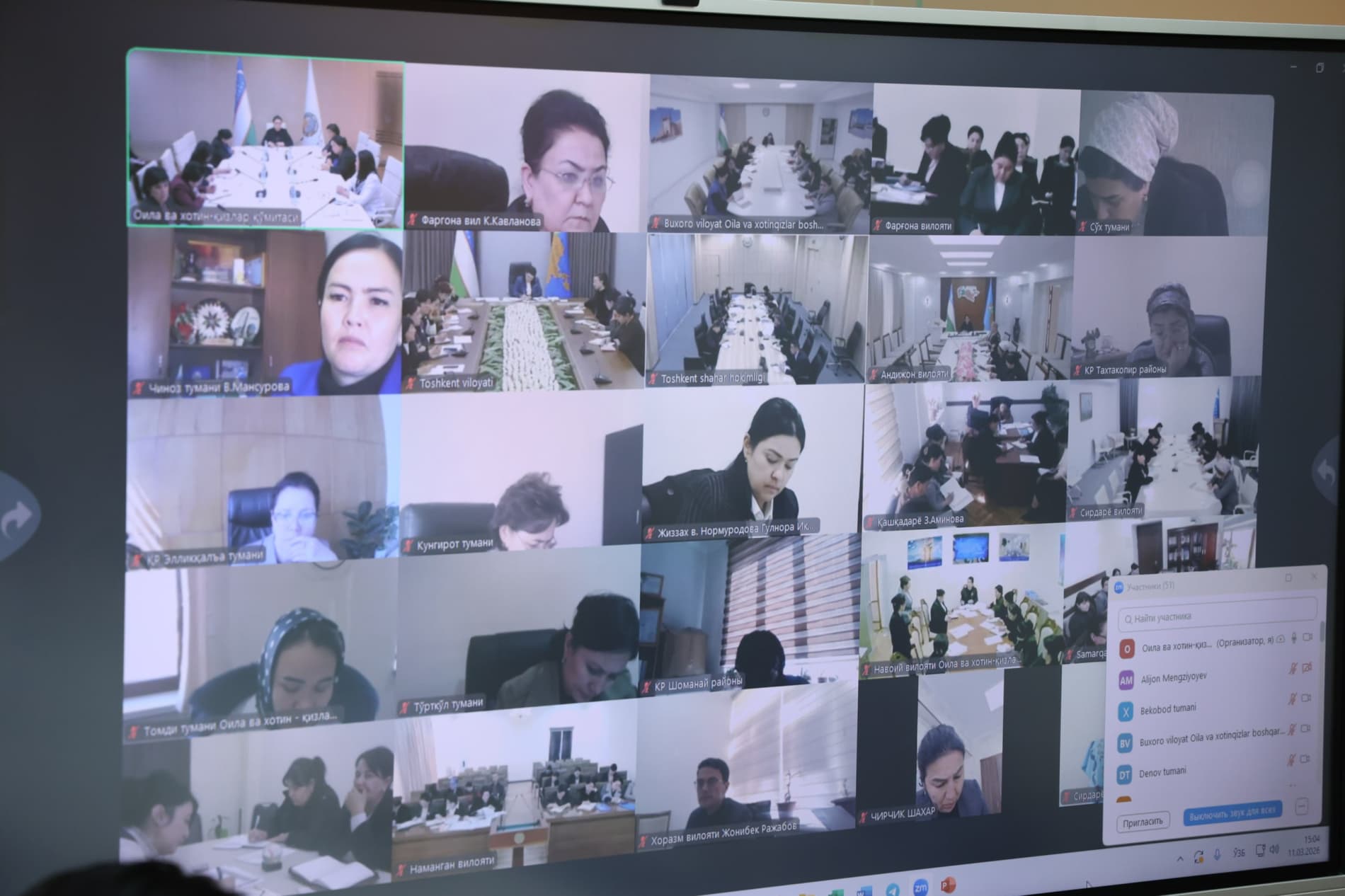 Xotin-qizlar va oilalar farovonligi yoʻlidagi dolzarb masalalar muhokama qilindi