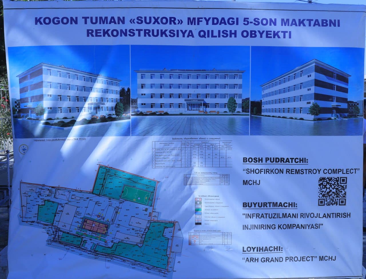Kogon: Suxordagi maktabning 660 oʻrinli oʻquv binosi yangidan qurilmoqda