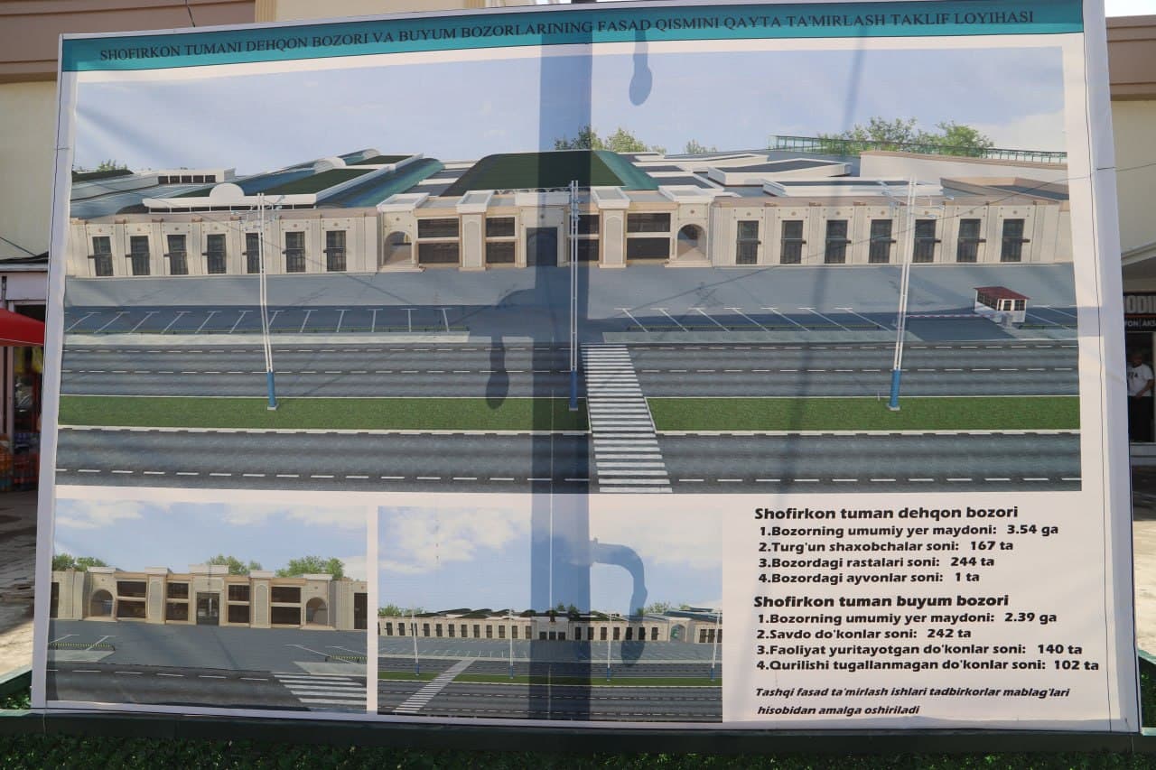 Шофиркон деҳқон ва буюм бозори янги қиёфага кирмоқда