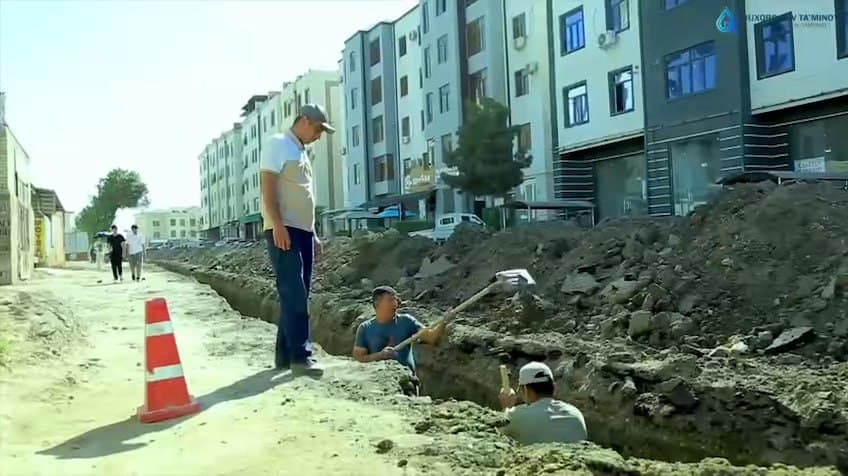 Бухоро шаҳри: 1,6 минг метр водопровод қувури, 4,5 минг метр узунликда ерости электр кабели тортилмоқда