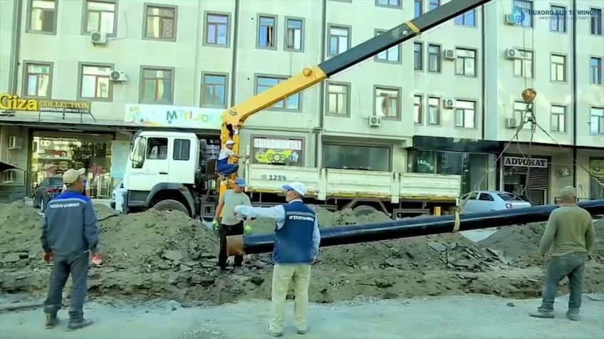 Бухоро шаҳри: 1,6 минг метр водопровод қувури, 4,5 минг метр узунликда ерости электр кабели тортилмоқда