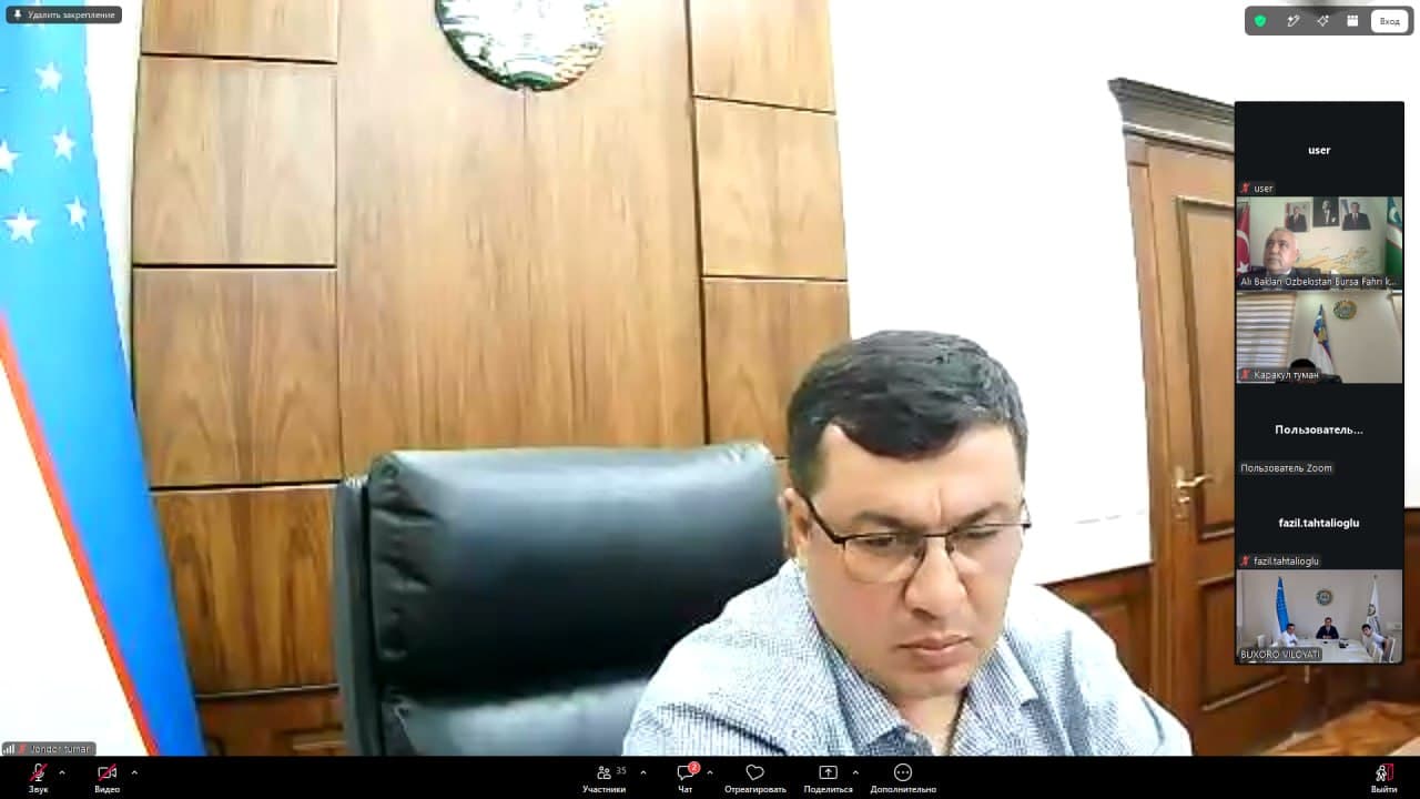 Бухоро вилояти ва Туркия ҳудудлари ўртасида саноат-инвестициявий ҳамкорликни кенгайтириш масалалари муҳокама қилинди