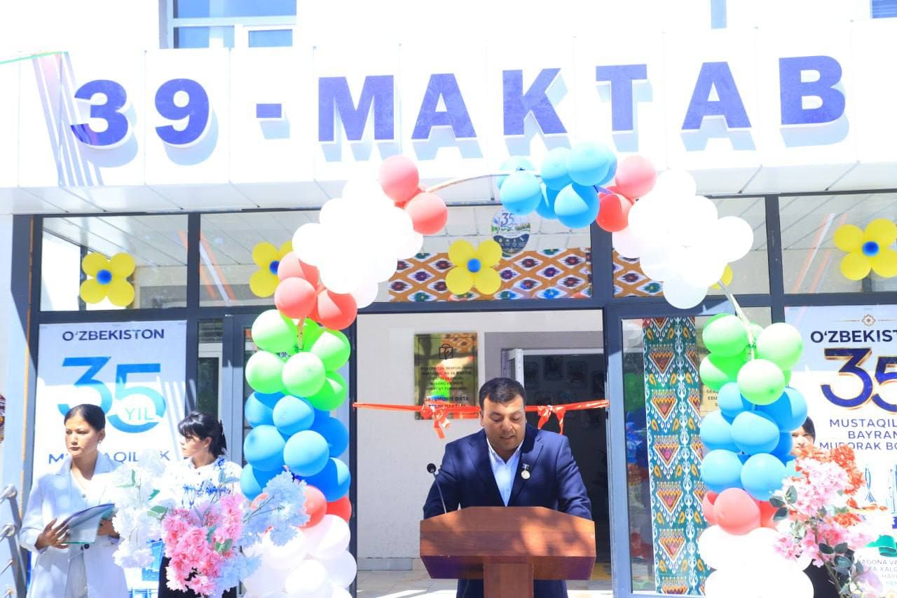 Vobkentda yangi oʻquv yiliga munosib tayyorgarlik: yana ikki maktab zamonaviy qiyofa kasb etdi