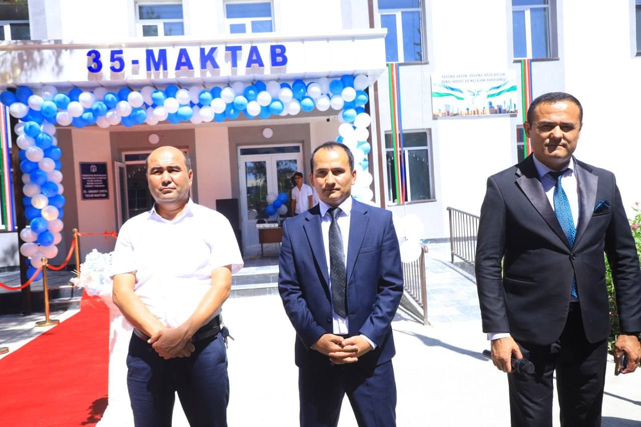 Vobkentda yangi oʻquv yiliga munosib tayyorgarlik: yana ikki maktab zamonaviy qiyofa kasb etdi
