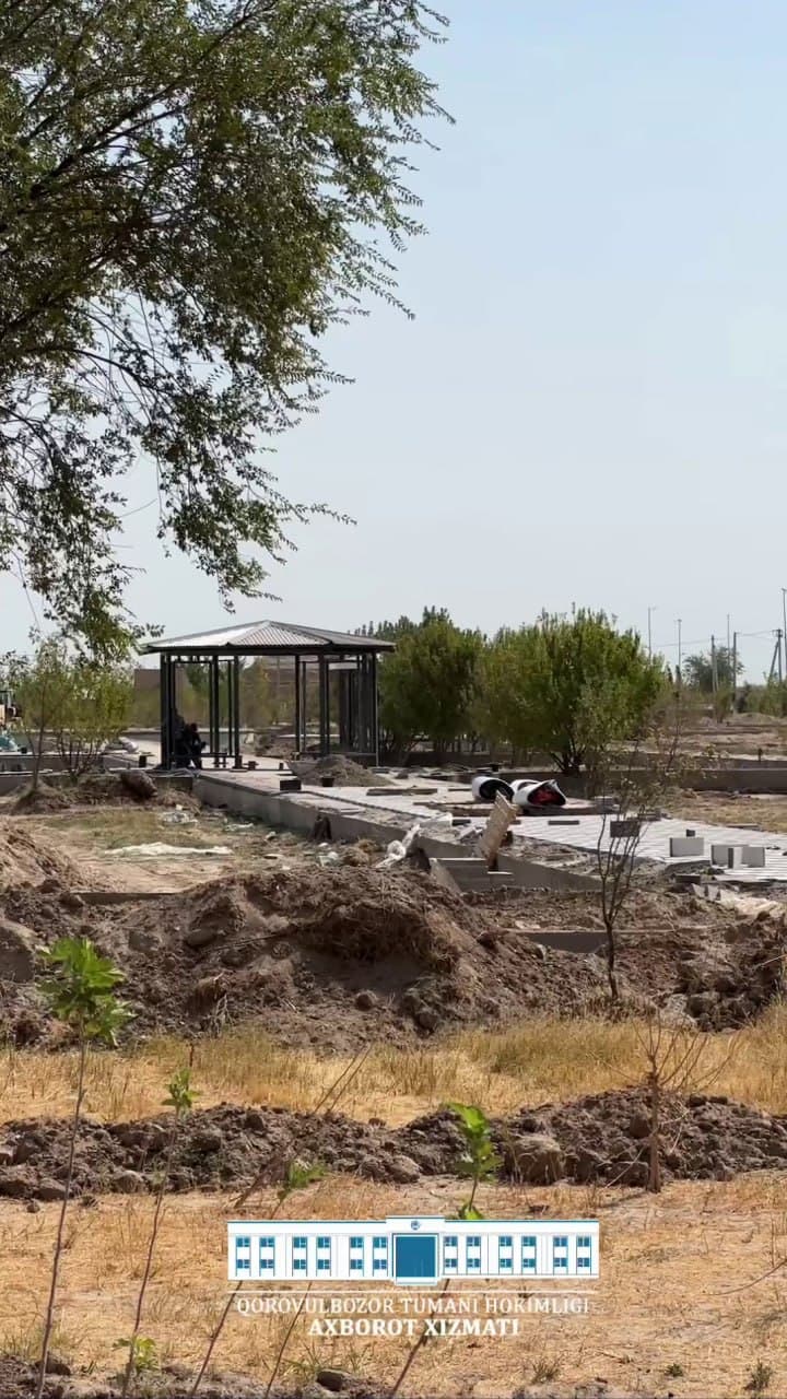 Qorovulbozor: “Sardoba”da zamonaviy istirohat bogʻi barpo etilmoqda