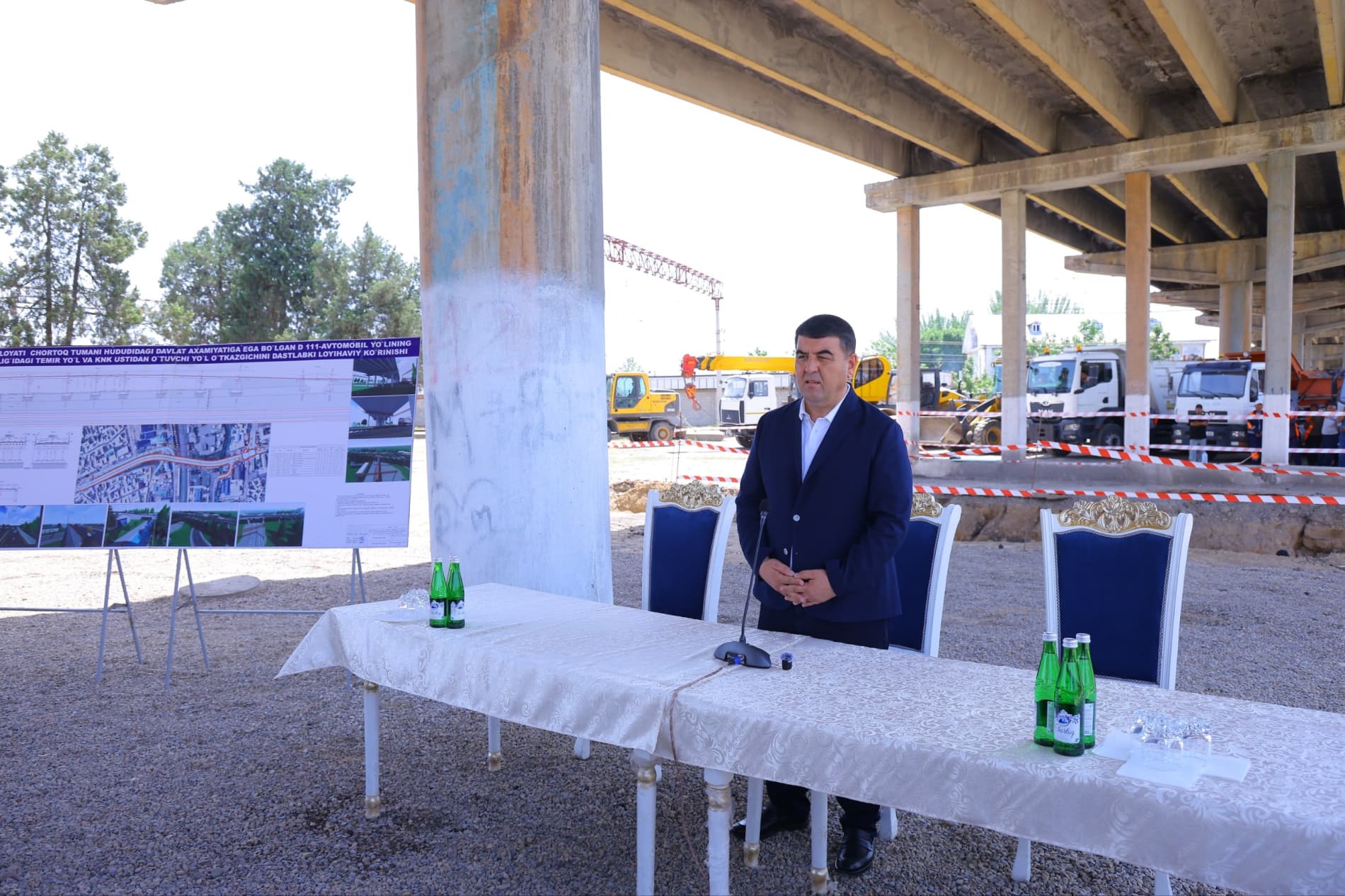 Jadal rivojlanayotgan Chortoqda yana bir yirik infratuzilma loyihasi — ko‘prik qurilishiga start berildi.