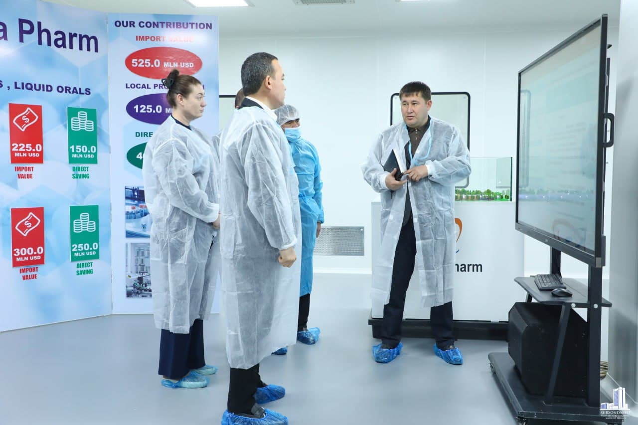 Фарматсевтика соҳасидаги инвестицион лойиҳа фаолияти билан танишилди