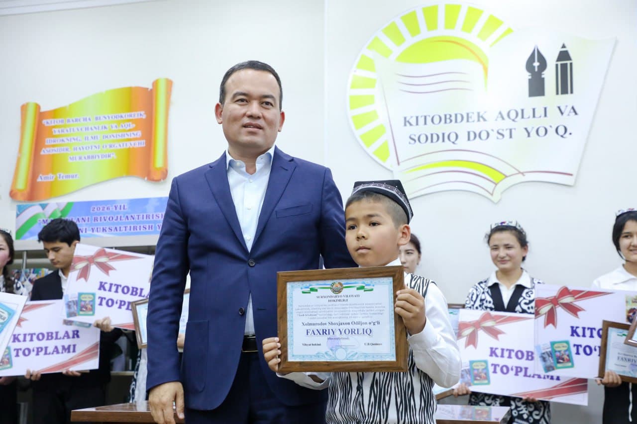 "Yosh kitobxon" tanlovi g‘oliblari taqdirlandi, hududlarga "Kitoblar karvoni" yo‘l oldi