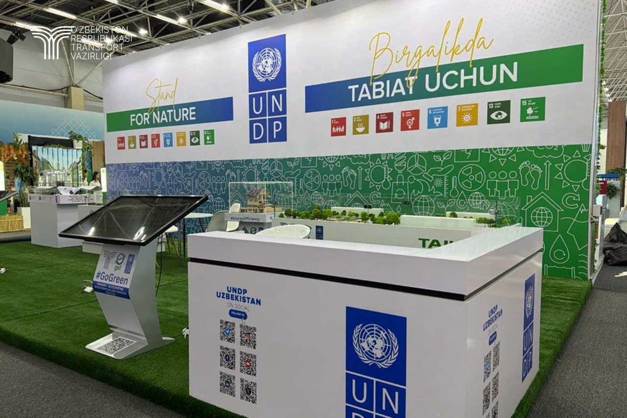 Транспорт вазирлиги "Eco Expo Central Asia 2026" халқаро кўргазмасида “яшил транспорт” лойиҳаларини тақдимот қилмоқда